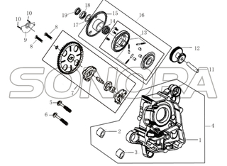R CARNK CASE & OIL BUMP ASSY para LONGJIA FORMULA Repuesto de calidad superior