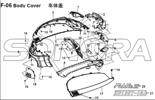 F-06 Body Cover para XS125T-16A Fiddle III Repuesto de calidad superior